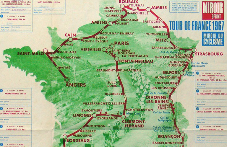 Carte du Tour de France 1967