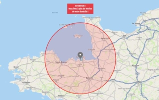 Carte 100 km autour de Saint-Malo