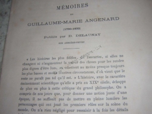 Photo d'une page des mémoires de Guillaume Marie Angenard